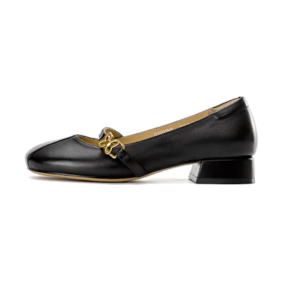 (W) Aokang Round Toe Casual Shoes 'Black Buckle'
