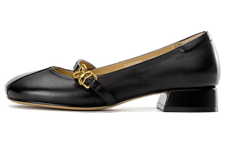 (Women) Aokang Round Toe Casual Shoes 'Black Buckle' 1234111049