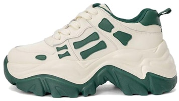 (Women) Aokang Round Toe Lace-Up 'Beige Green' 1224432022 (Women) Aokang Round Toe Lace-Up 'Beige Green' 1224432022