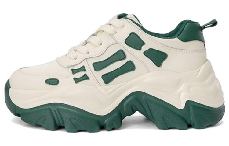 (Women) Aokang Round Toe Lace-Up 'Beige Green' 1224432022