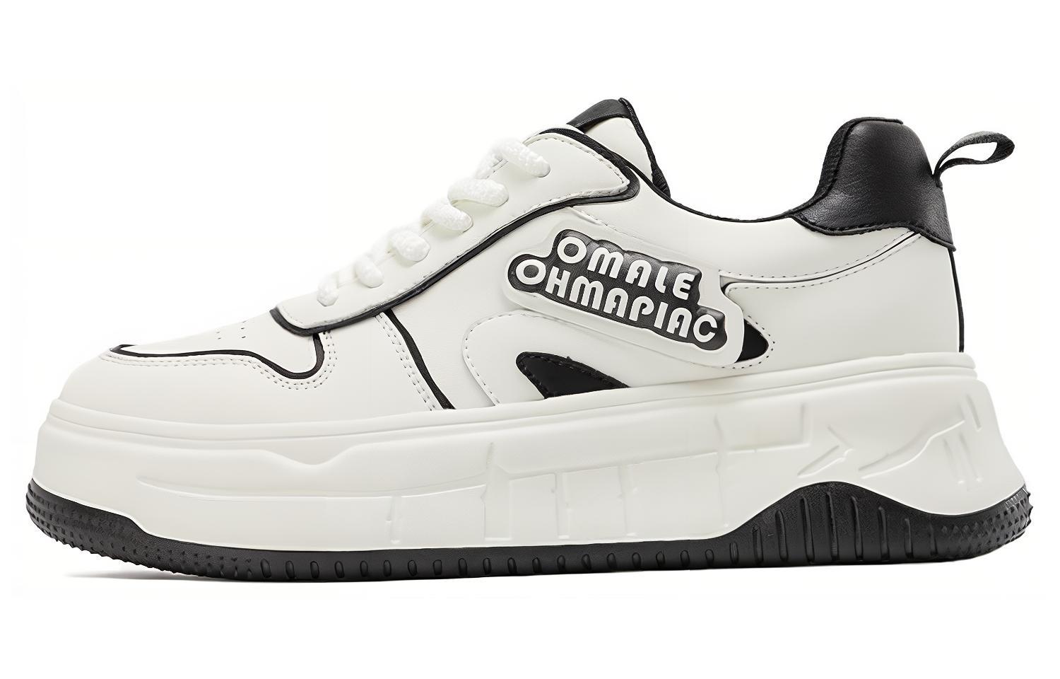 (W) Aokang Round Toe Lace-Up Low-Top Sneaker 'Beige Black'