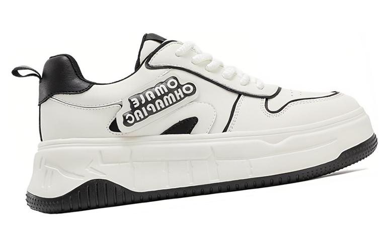 (W) Aokang Round Toe Lace-Up Low-Top Sneaker 'Beige Black' 圖 2