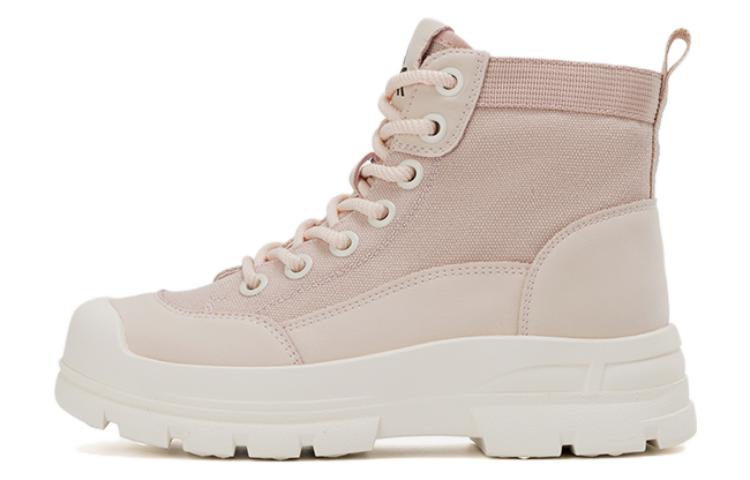 (Women) Aokang Round Toe Lace-Up Mid-Calf Boots 'Pink Martin' 1234913008