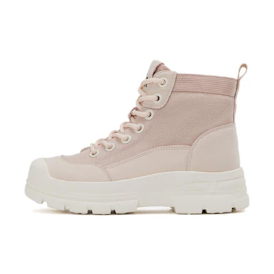 (W) Aokang Round Toe Lace-Up Mid-Calf Boots 'Pink Martin'