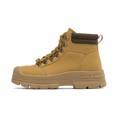 (W) Aokang Round Toe Lace-Up Mid-Calf Martin Boots 'Yellow Brown'