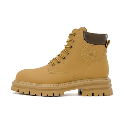 (W) Aokang Round Toe Lace-Up Mid-Calf Martin Boots 'Yellow'