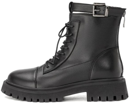 (Women) Aokang Round Toe Lace-Up Mid-Calf Martin Boots 'Black' 1224913022 Buy (Women) Aokang Round Toe Lace-Up Mid-Calf Martin Boots 'Black' 1224913022