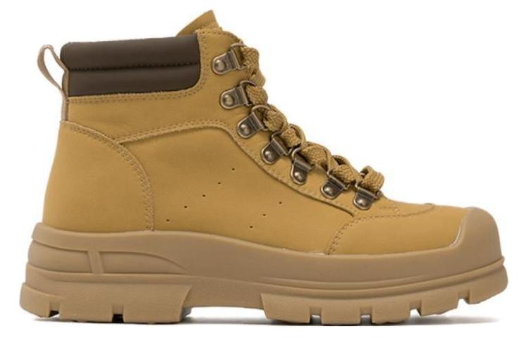 Order (W) Aokang Sepatu Martin Betis Tengah Tali Renda 'Kuning Coklat' 1234913010