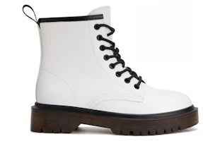 Order (W) Aokang Sepatu Boots Martin Setengah Betis Tali Putih 1224913038