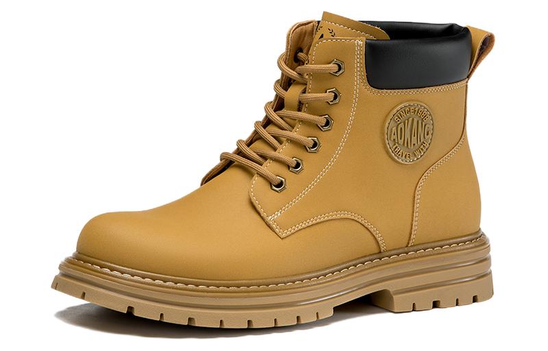 Order (W) Botas Martin Aokang Amarillas hasta Media Pierna con Cordones y Punta Redonda 1224913059