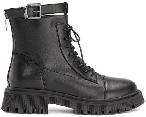 (Women) Aokang Round Toe Lace-Up Mid-Calf Martin Boots 'Black' 1224913022 Order (Women) Aokang Round Toe Lace-Up Mid-Calf Martin Boots 'Black' 1224913022