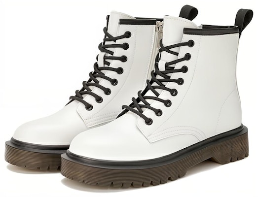 (Women) Aokang Round Toe Lace-Up Mid-Calf Martin Boots 'White' 1224913038 Lookbook (Women) Aokang Round Toe Lace-Up Mid-Calf Martin Boots 'White' 1224913038