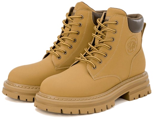 (Women) Aokang Round Toe Lace-Up Mid-Calf Martin Boots 'Yellow' 1224913059 Lookbook (Women) Aokang Round Toe Lace-Up Mid-Calf Martin Boots 'Yellow' 1224913059
