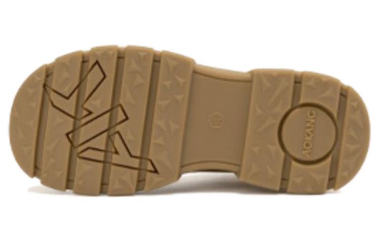 (W) Aokang Round Toe Lace-Up Mid-Calf Martin Boots 'Yellow Brown' 圖 4