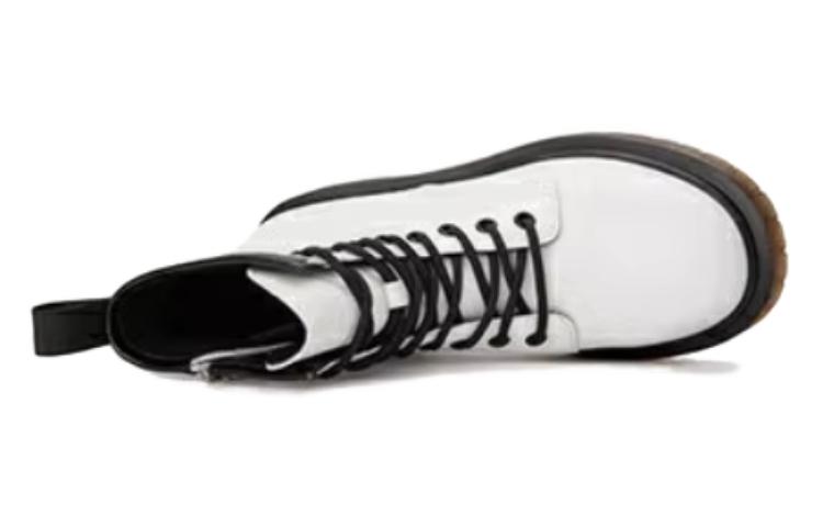 Shop (W) Aokang But Kasut Tinggi Mid-Calf Martin Bertali Hujung Bulat 'Putih' 1224913038