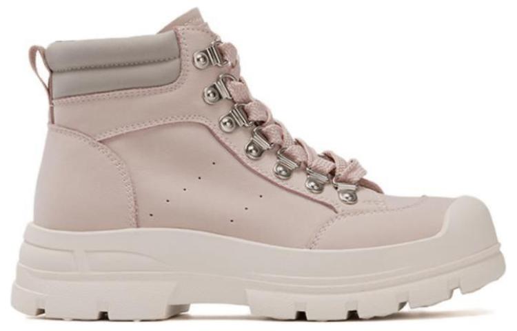 (W) Aokang Round Toe Lace-Up Mid-Top Martin Boots 'Pink Grey' 圖 2