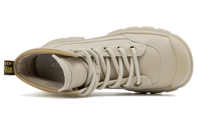 Lookbook (W) Botas Aokang Martin Mid-Calf con Cordones y Suela Gruesa Punta Redonda 'Apricot' 1234913003