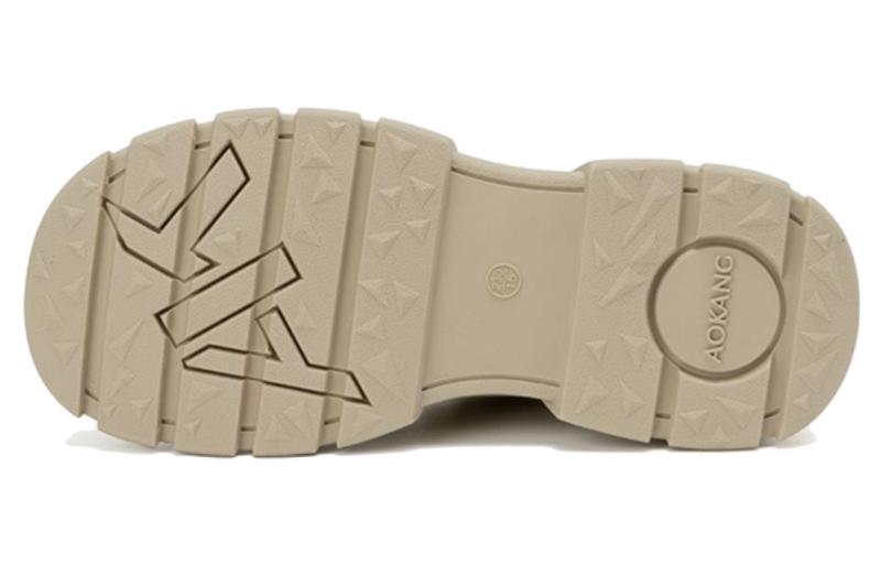 Purchase (W) Botas Aokang Martin Mid-Calf con Cordones y Suela Gruesa Punta Redonda 'Apricot' 1234913003