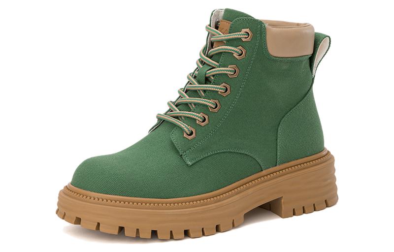 (Women) Aokang Round Toe Mid-Calf Martin Boots 'Green' 1224913012
