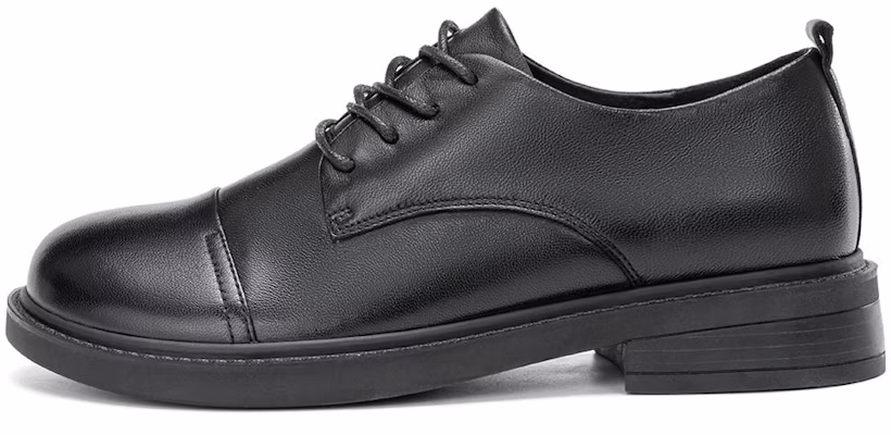 奧康AOKANG 羊皮 英倫風圓頭復古系帶 單鞋 女款 黑色 Buy 奧康AOKANG 羊皮 英倫風圓頭復古系帶 單鞋 女款 黑色