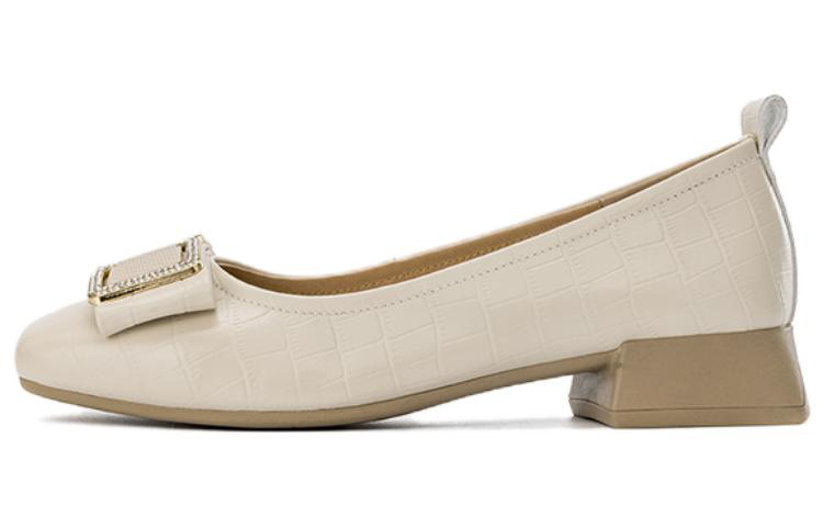 (Women) Aokang Round Toe Slip-On 'Beige' 1234111071