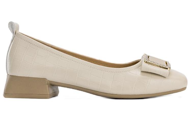 Order (W) Aokang Kasut Slip-On Hujung Bulat 'Beige' 1234111071