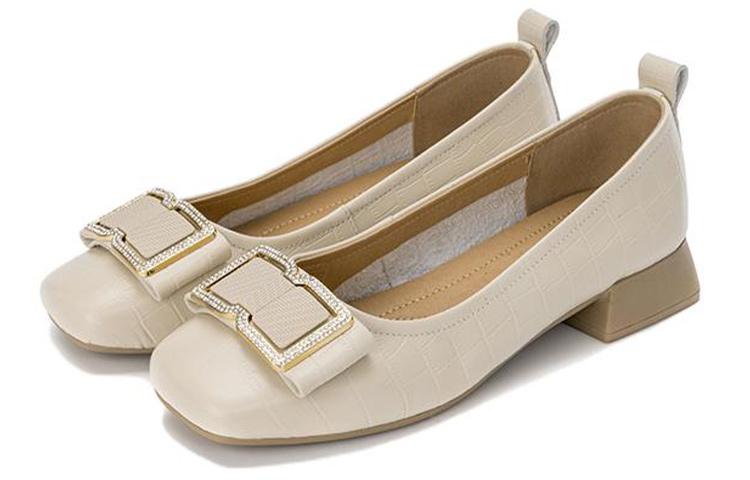 Lookbook (W) Aokang Kasut Slip-On Hujung Bulat 'Beige' 1234111071