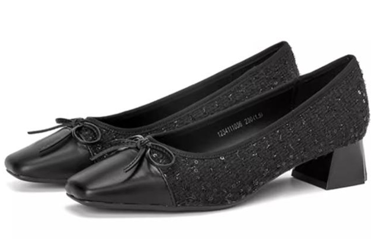 (W) Aokang Round Toe Slip-On Casual Shoes 'Black' 圖 3