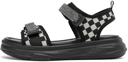 (Women) Aokang Sandal 'Black Open-Toe Flat' 1234821089 (Women) Aokang Sandal 'Black Open-Toe Flat' 1234821089