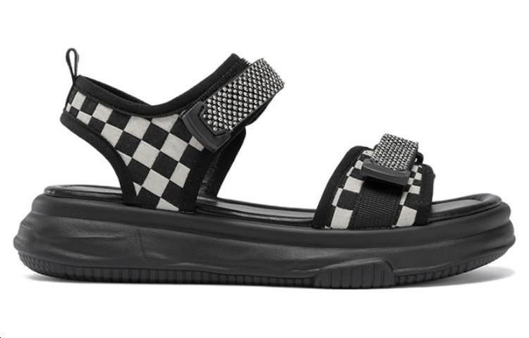 Order (W) Sandalia Aokang 'Negra de Punta Abierta y Plana' 1234821089