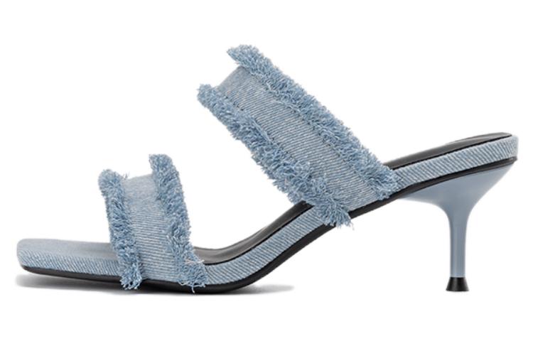 (Women) Aokang Sandals 'Light Blue Fringe Slip-On' 1234811117