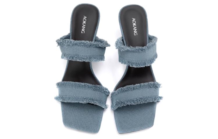 Shop (W) Sandal Aokang 'Slip-On Rumbai Biru Muda' 1234811117