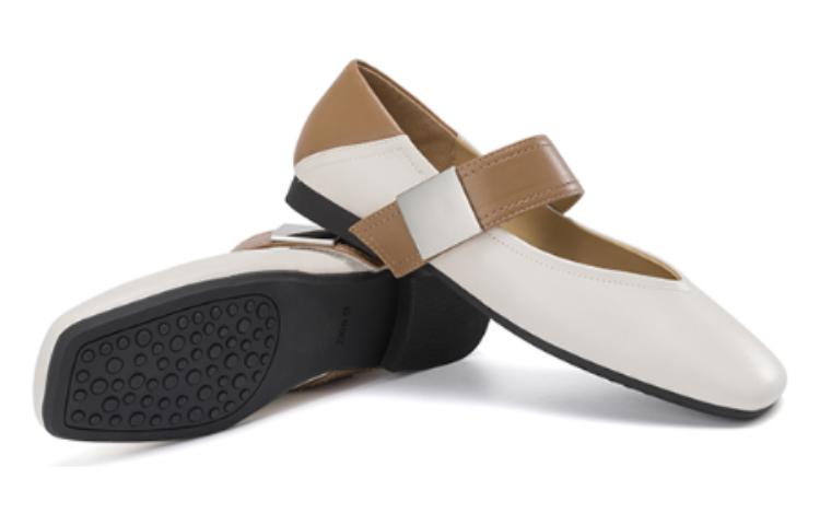 Shop (W) Aokang Kulit Domba 'Toe Kotak Prancis Beige Coklat' 1234221030