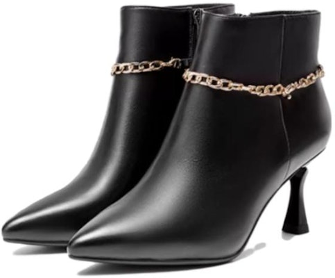 (Women) Aokang Sheepskin Ankle Boots 'Black Temperament Pointed Toe with Velvet Lining' 1214011007 Order (Women) Aokang Sheepskin Ankle Boots 'Black Temperament Pointed Toe with Velvet Lining' 1214011007