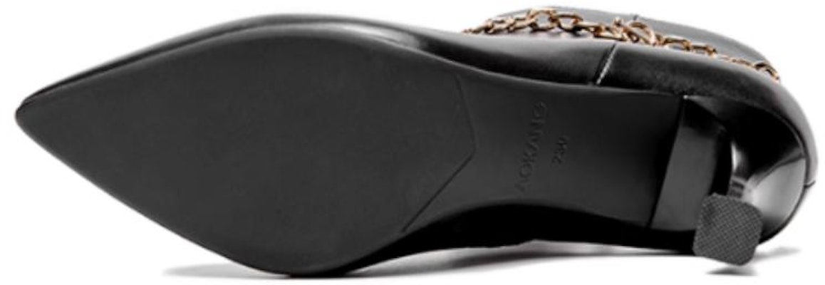 (Women) Aokang Sheepskin Ankle Boots 'Black Temperament Pointed Toe with Velvet Lining' 1214011007 Shop (Women) Aokang Sheepskin Ankle Boots 'Black Temperament Pointed Toe with Velvet Lining' 1214011007
