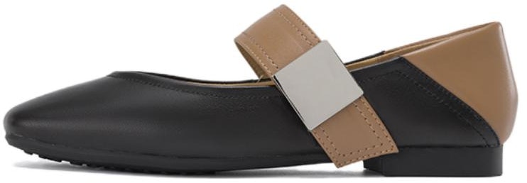 women-aokang-sheepskin-black-brown-french-square-toe-casual-flats-1234221029