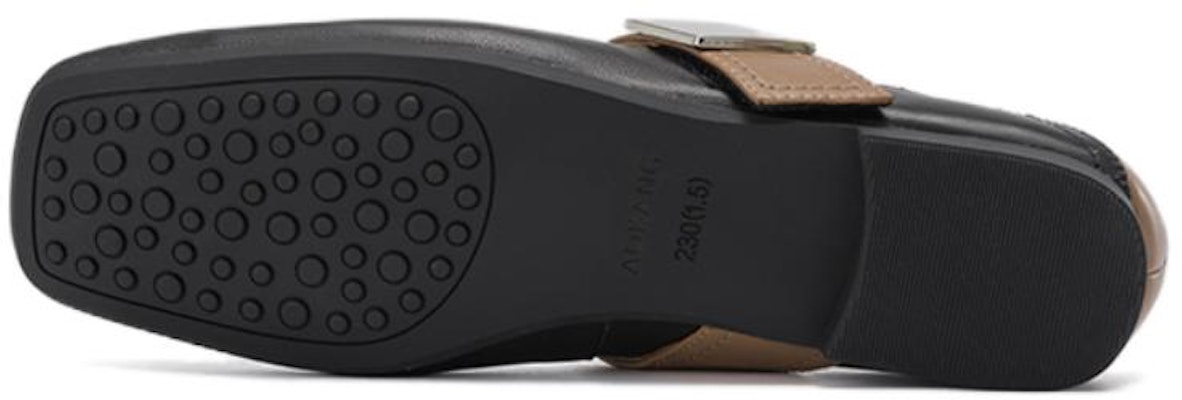 (Women) Aokang Sheepskin Black Brown 'French Square Toe Casual Flats' 1234221029 Shop (Women) Aokang Sheepskin Black Brown 'French Square Toe Casual Flats' 1234221029