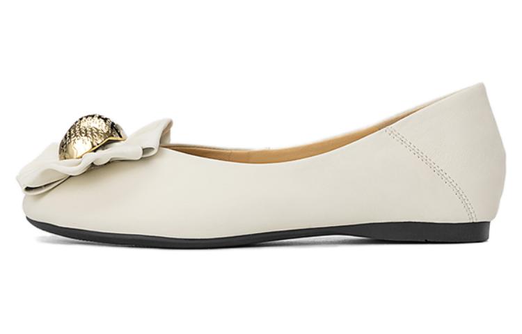 (Women) Aokang Sheepskin Casual Shoes 'Sweet Temperament Beige' 1224221021