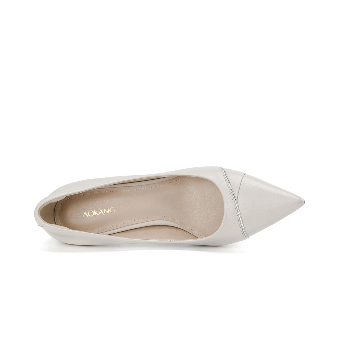 (W) Aokang Sheepskin Leather 7.2cm 'Beige' 'Temperament Casual Fashion High-Heel' 圖 3