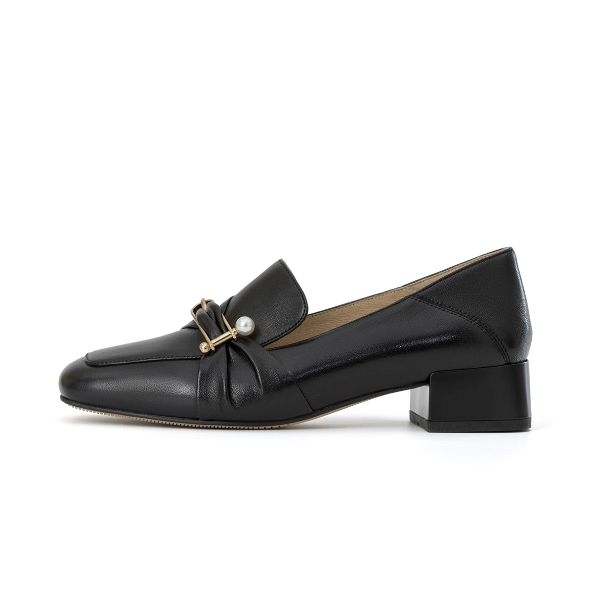 (Women) Aokang Sheepskin Leather 'Elegant Comfort Versatile Casual Shoe Black' 1234114006