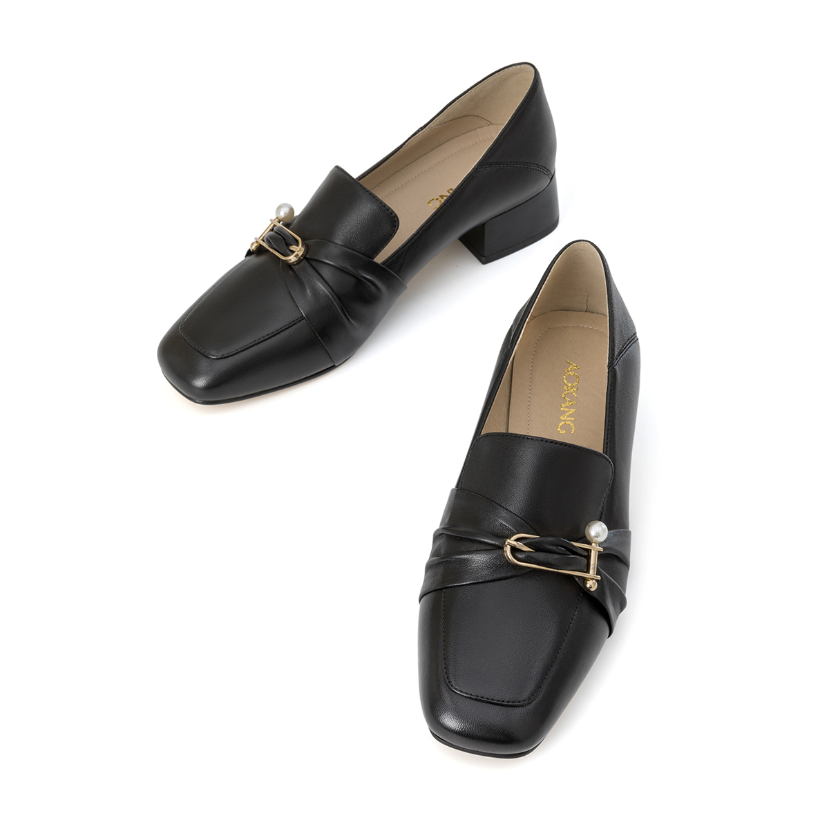 (W) Aokang Sheepskin Leather 'Elegant CMFT Versatile Casual Shoe Black' 圖 5