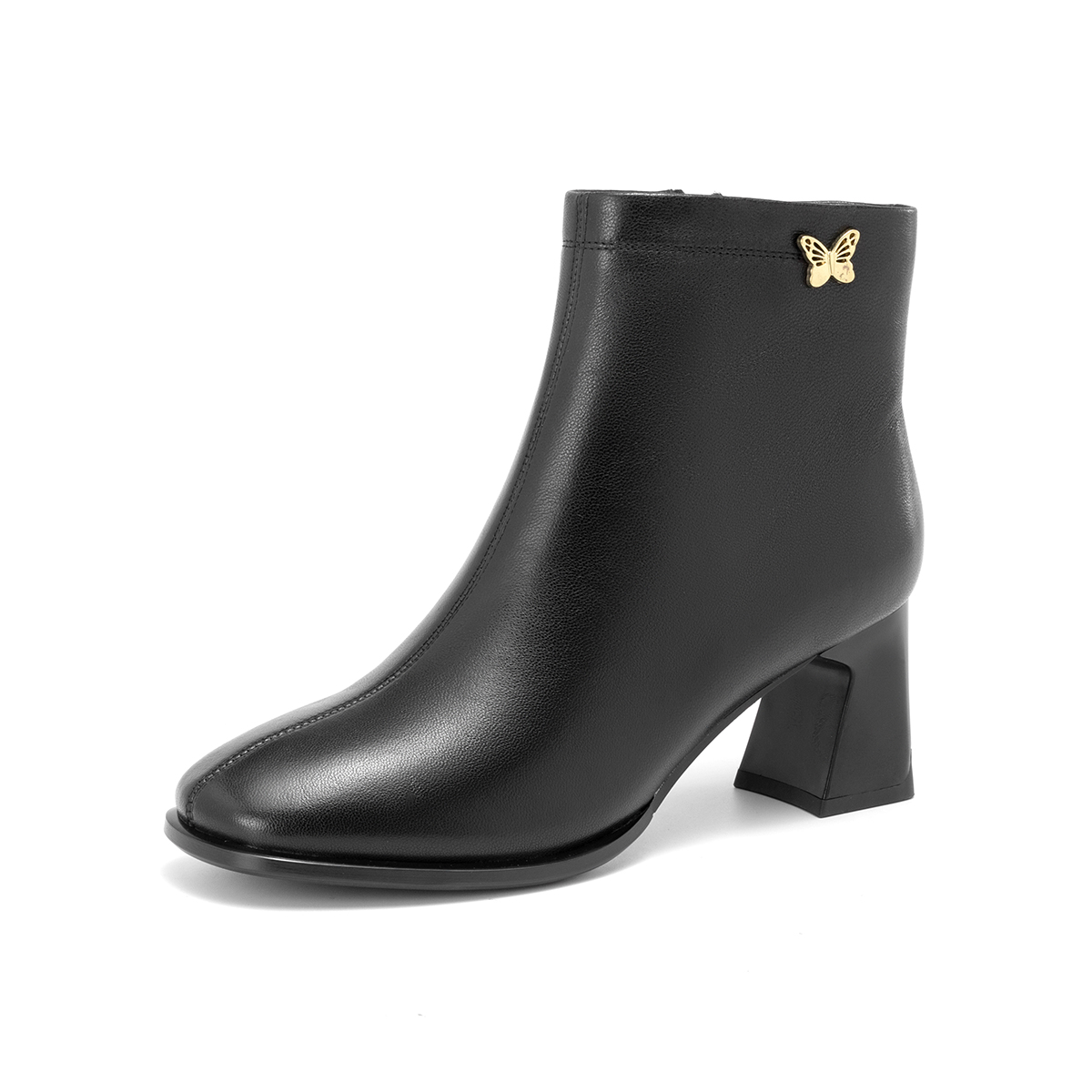 (W) Aokang Sheepskin Short Boots 'Black' 'Casual CMFT Versatile' 圖 2