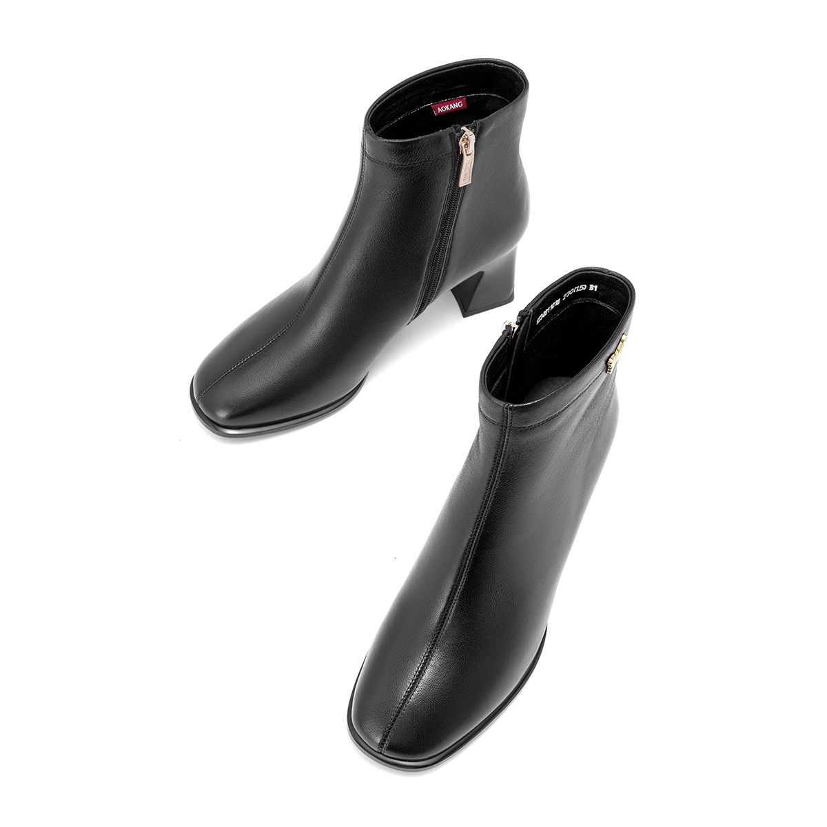 (W) Aokang Sheepskin Short Boots 'Black' 'Casual CMFT Versatile' 圖 5