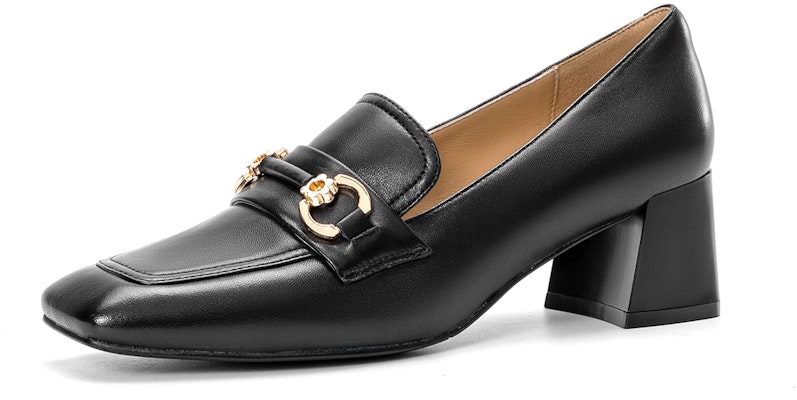 奧康/AOKANG 羊皮方頭淺口粗跟高跟鞋 5.3cm 女款 黑色 Order 奧康/AOKANG 羊皮方頭淺口粗跟高跟鞋 5.3cm 女款 黑色