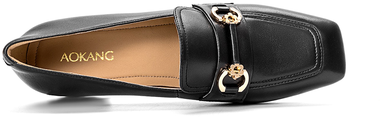 奧康/AOKANG 羊皮方頭淺口粗跟高跟鞋 5.3cm 女款 黑色 Lookbook 奧康/AOKANG 羊皮方頭淺口粗跟高跟鞋 5.3cm 女款 黑色