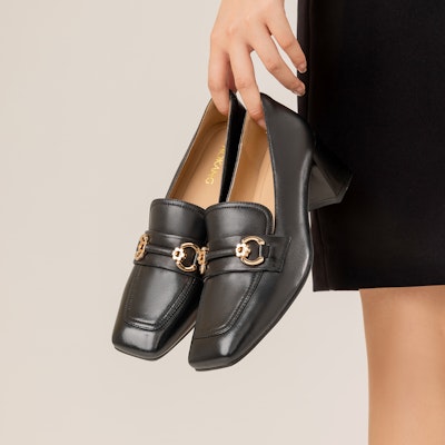 奧康/AOKANG 羊皮方頭淺口粗跟高跟鞋 5.3cm 女款 黑色 Purchase 奧康/AOKANG 羊皮方頭淺口粗跟高跟鞋 5.3cm 女款 黑色