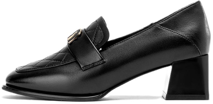 (Women) Aokang Sheepskin Square-Toe Slip-On Chunky Heel 'Black' 1234414022 Buy (Women) Aokang Sheepskin Square-Toe Slip-On Chunky Heel 'Black' 1234414022