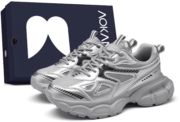 (Women) AOKANG Silver Lightweight Breathable Dad Shoes with Lift Support 1110740532X1 Buy (Women) AOKANG Silver Lightweight Breathable Dad Shoes with Lift Support 1110740532X1