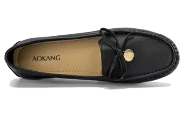 Purchase (Women) Aokang Slip-On Round Toe Casual Flat 'Black' 1234321049