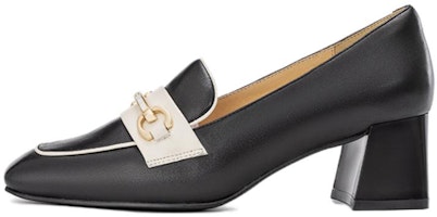 (Women) Aokang Square Toe High Heel Loafer 'Black Casual' 1224414051 (Women) Aokang Square Toe High Heel Loafer 'Black Casual' 1224414051